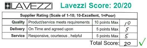 Lavezzi Supplier Score